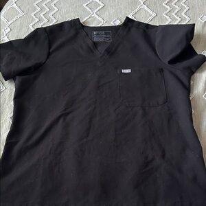 Figs Women’s Black V-Neck Short Sleeve Tee